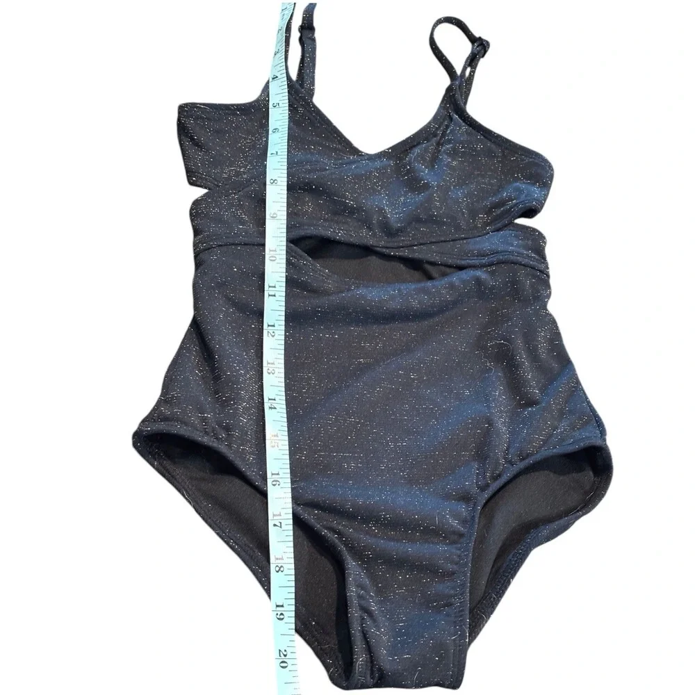 Art‎ Class Girls Metallic Black Cutout One Piece Swimsuit Size S 6/7